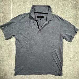 Rag & Bone New York Mens Polo Shirt Medium Gray Short Sleeve Casual